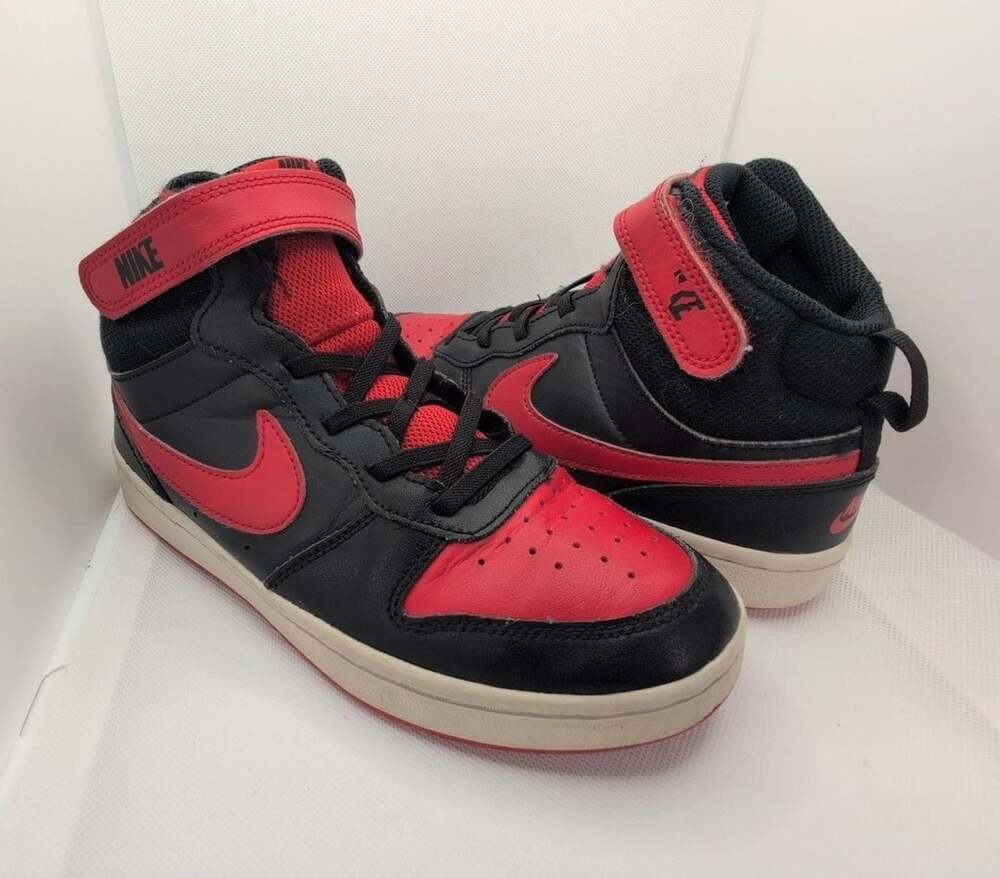 Nike Court Borough Mid 2 Size 3Y Black Red Sneakers